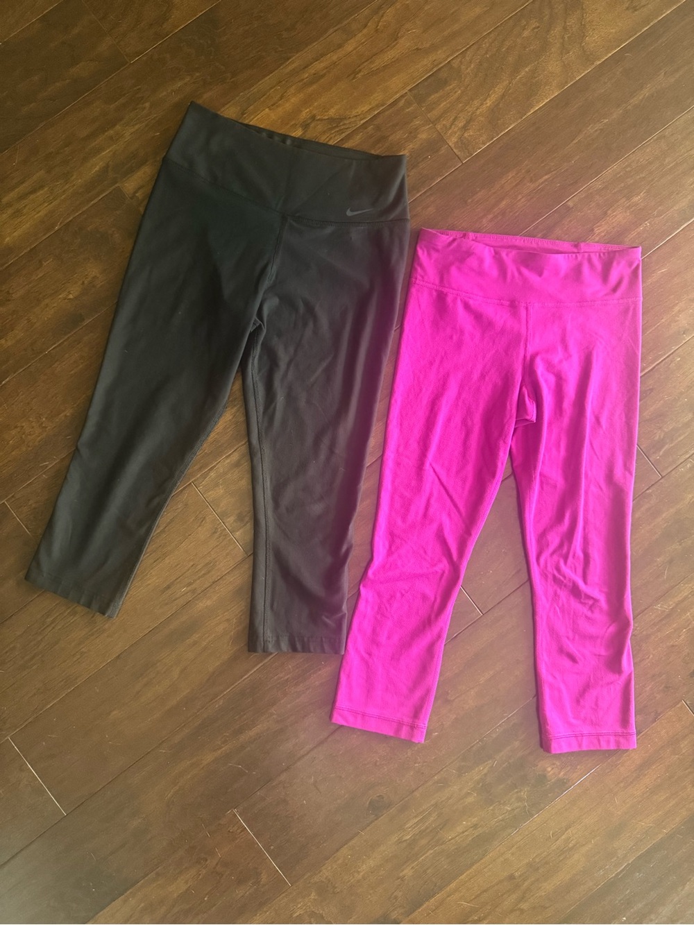 Nike (Black) and Under Armour (Pink) Athletic Capri Leggings